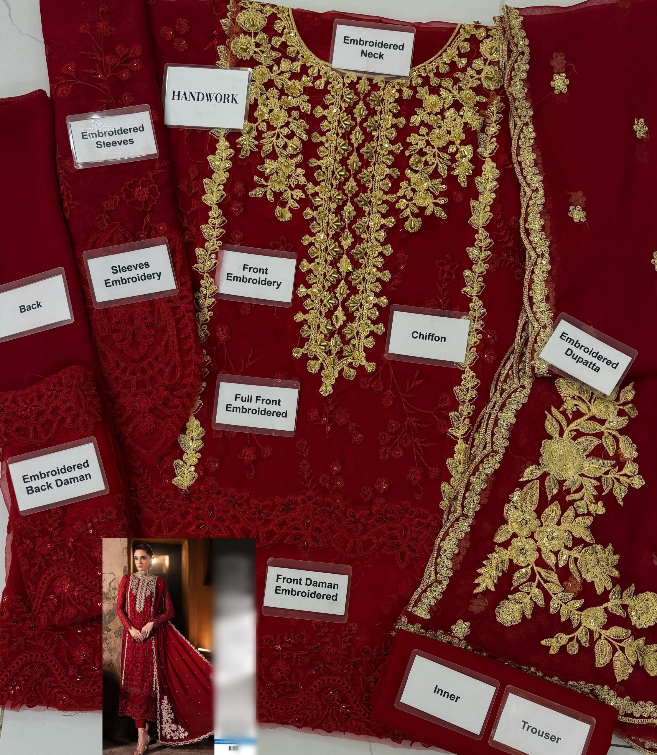 Azure Pure Red Chiffon Replica - Image 2