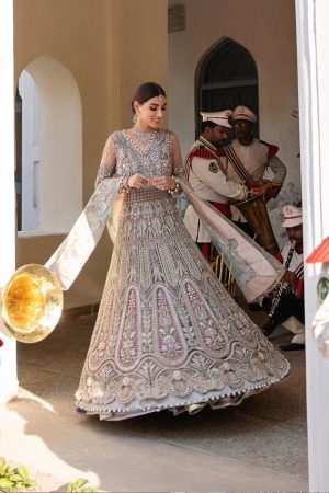 Elaf Beige Net Maxi Replica