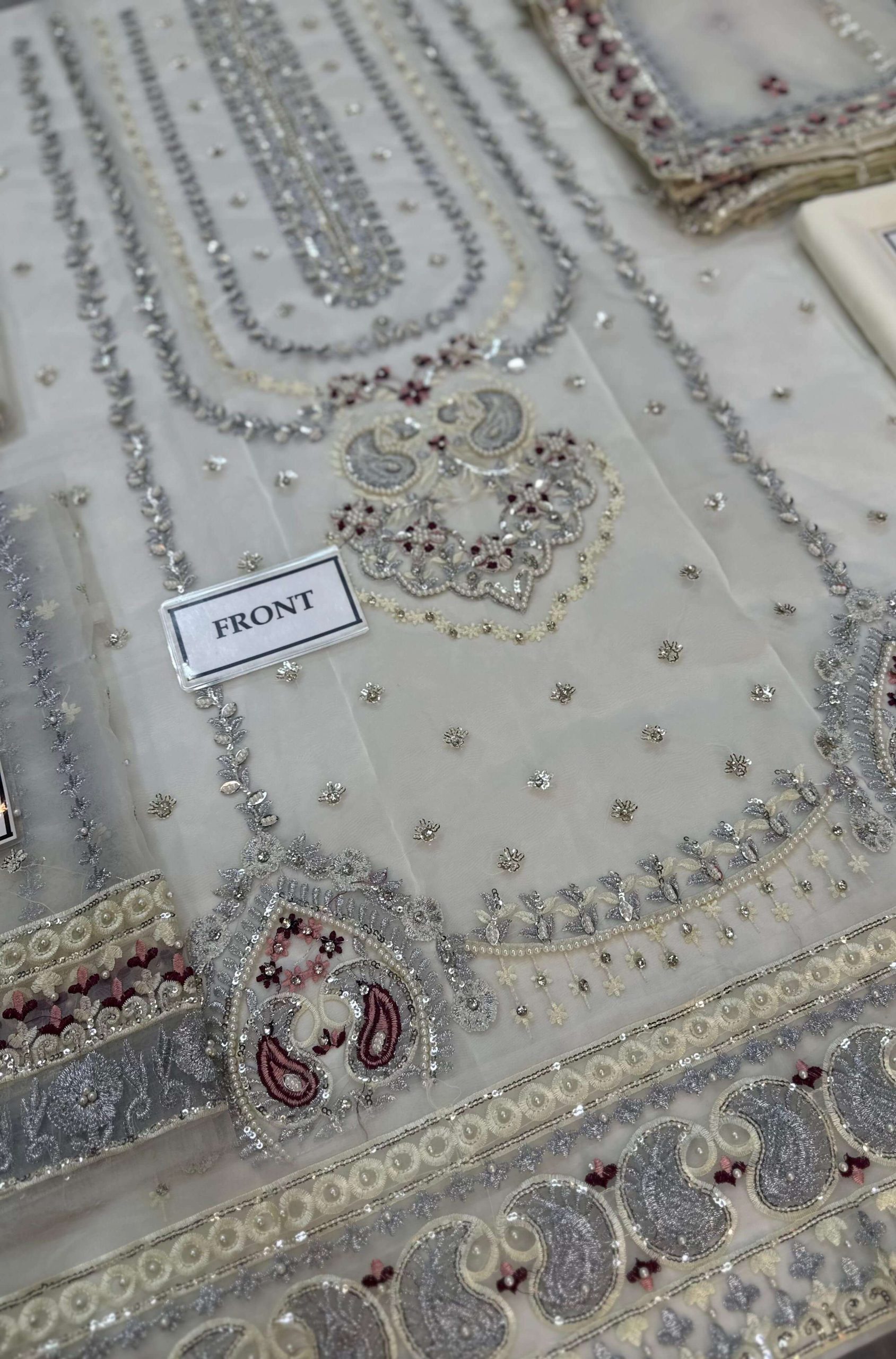 Agha Noor White Organza Replica - Image 4