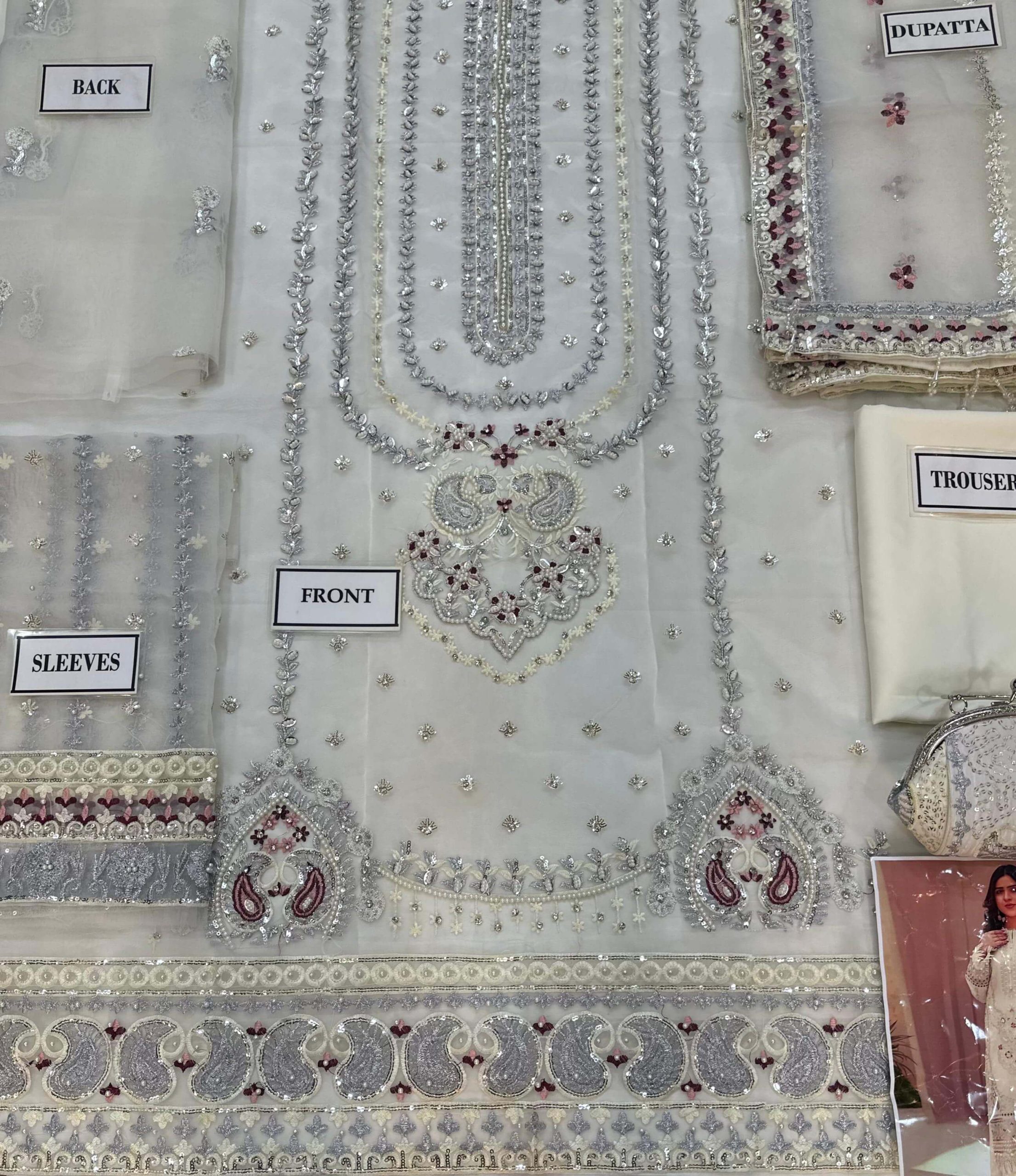 Agha Noor White Organza Replica - Image 3