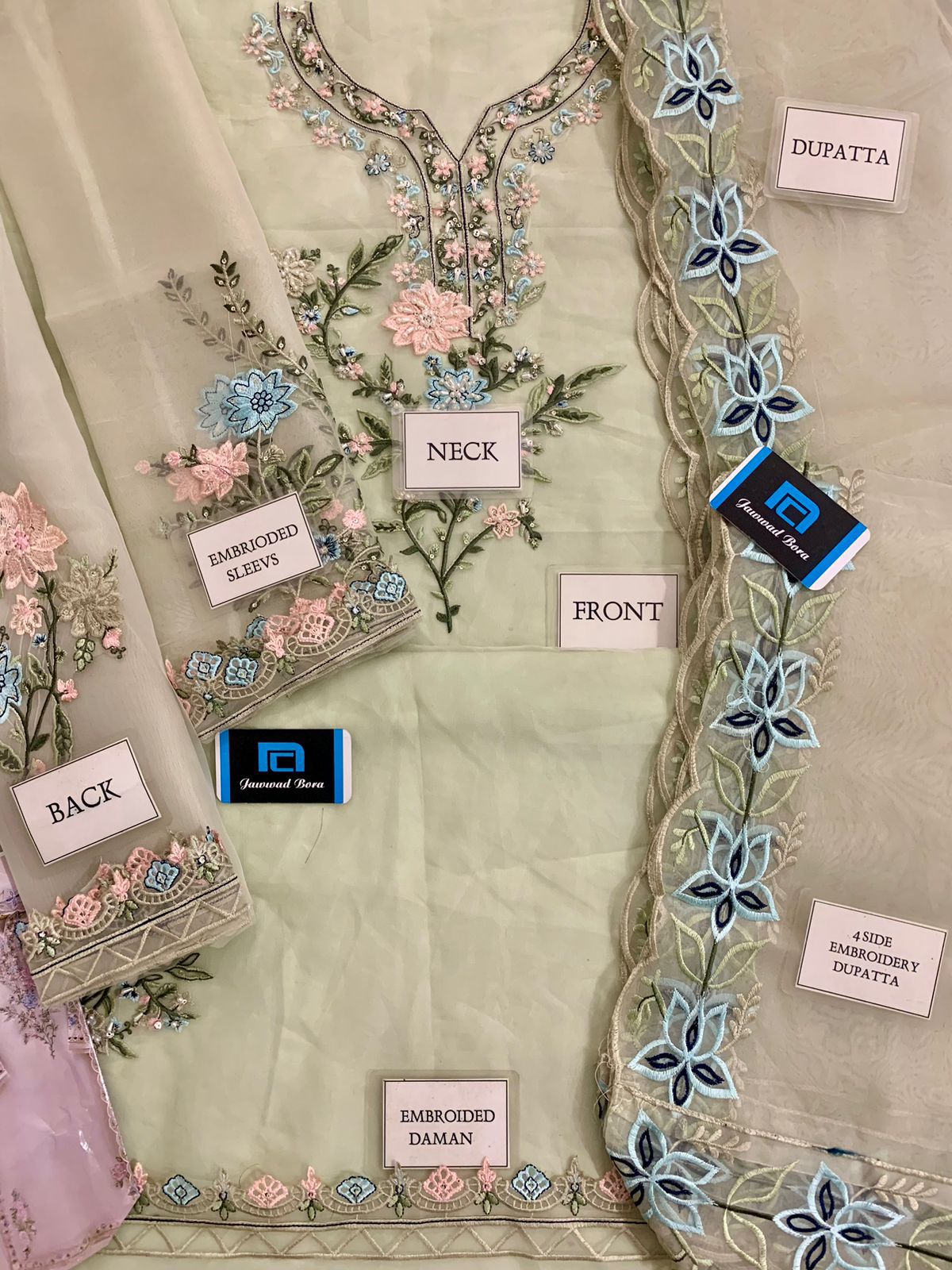 Agha Noor White Organza Replica - Image 2