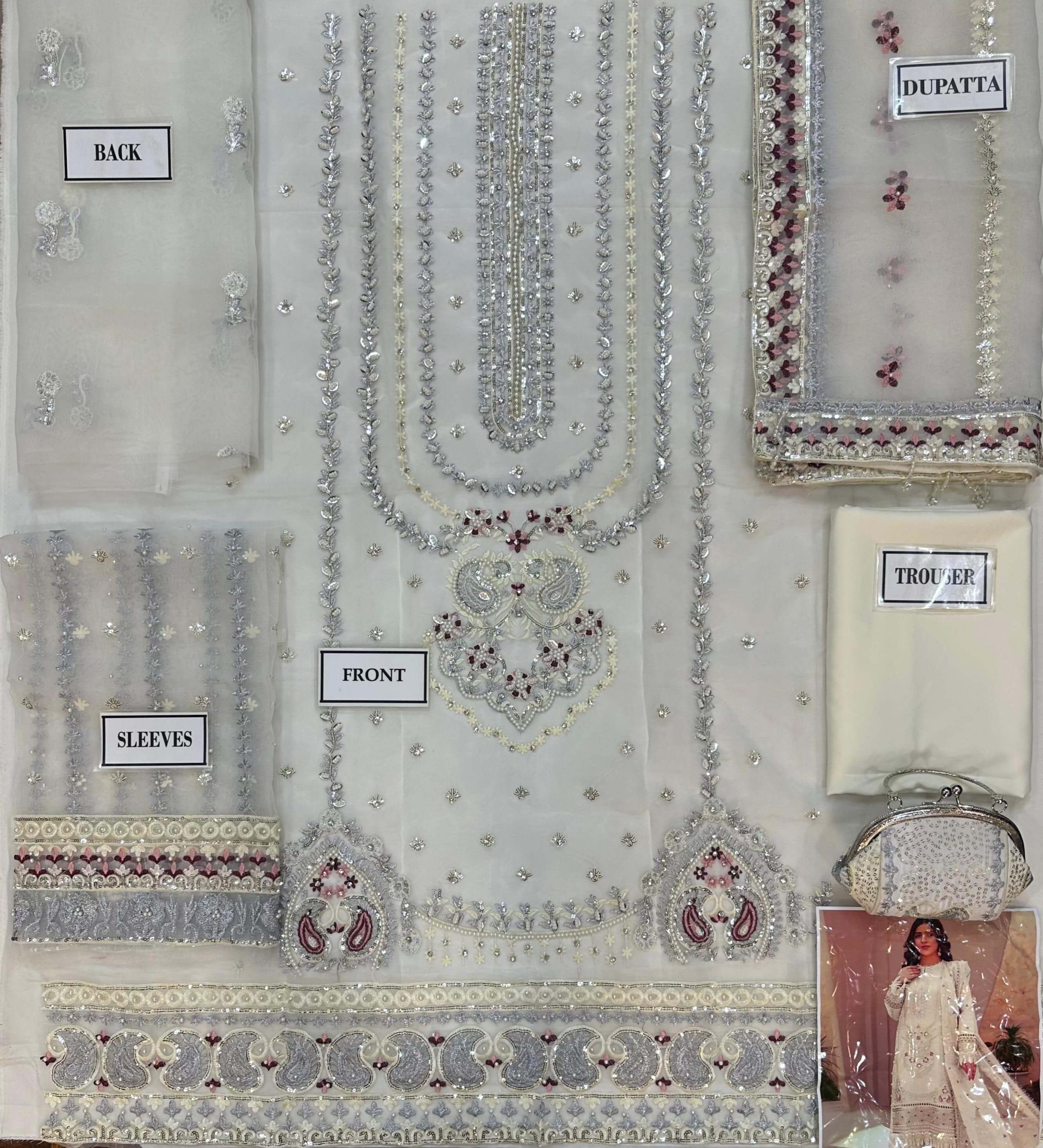 Agha Noor White Organza Replica - Image 2