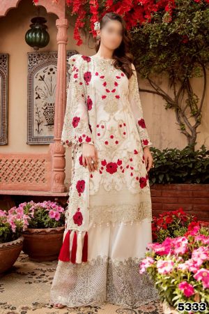 Imrozia White Floral Chiffon Replica