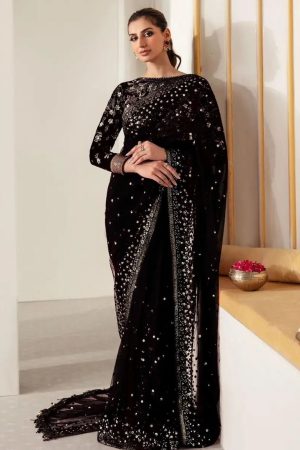Jazmin Black Saree Replica