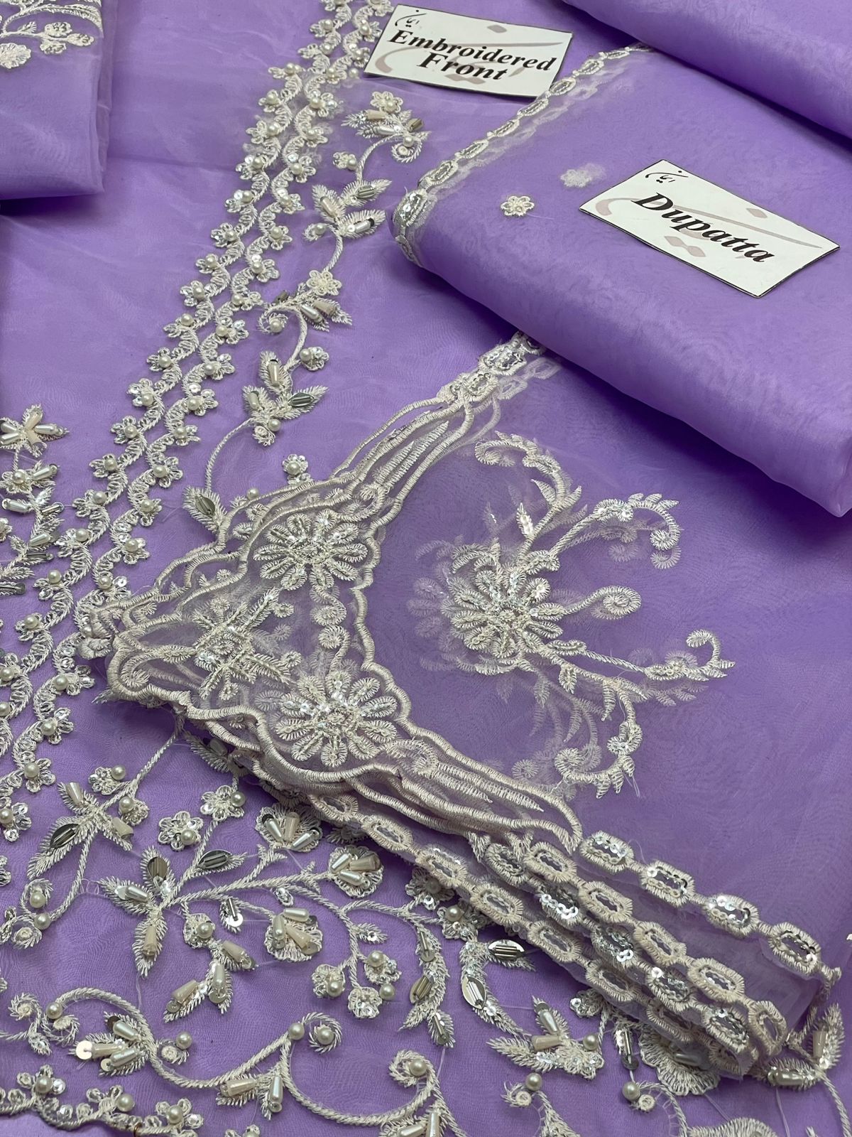 Agha Noor Lilac Organza Replica - Image 4