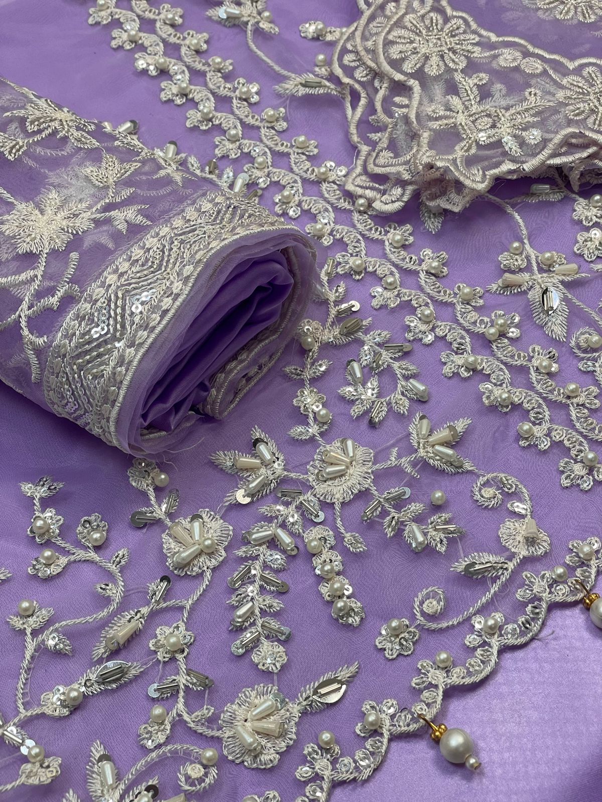 Agha Noor Lilac Organza Replica - Image 3