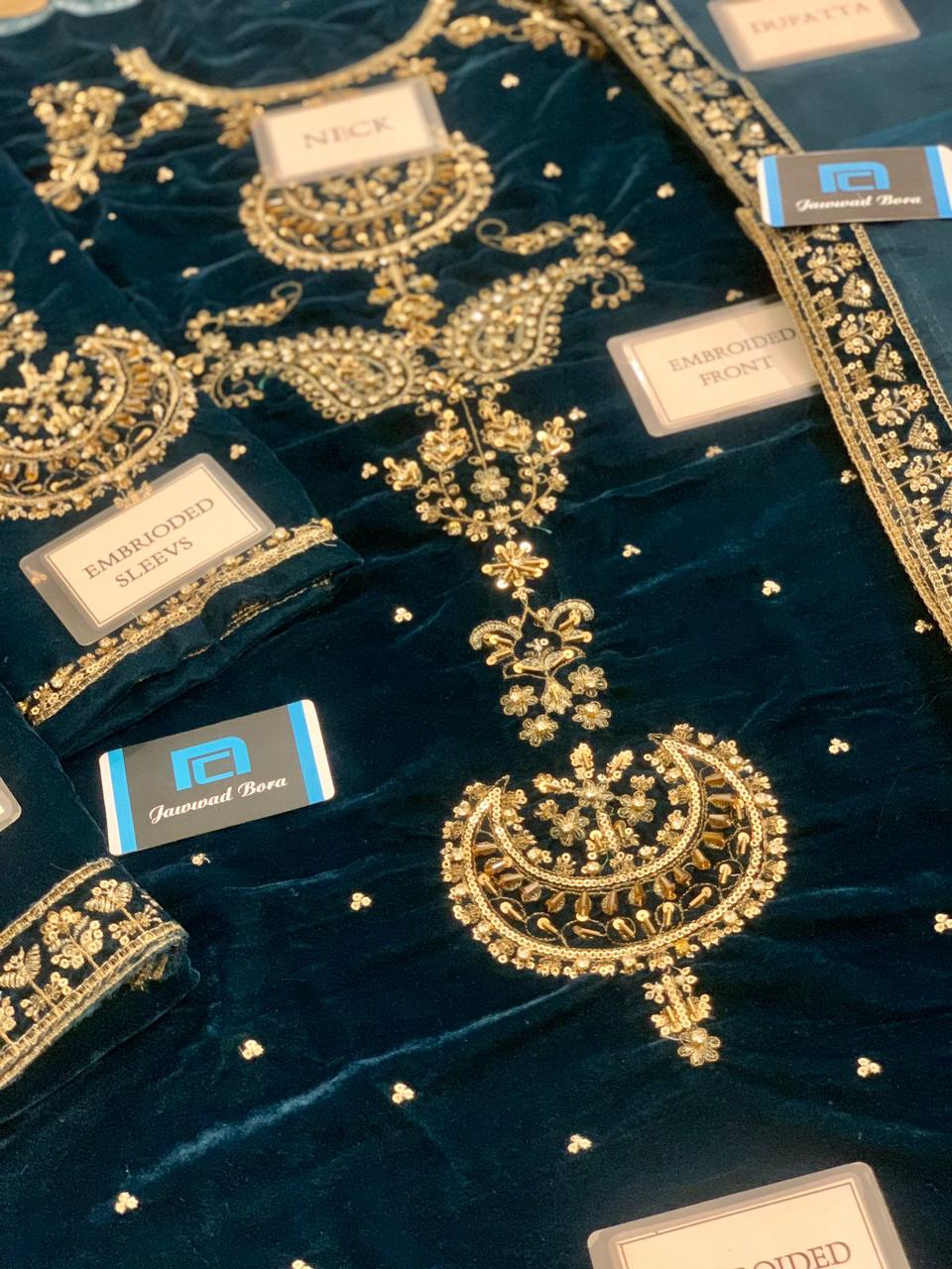 Agha Noor Zinc Blue Velvet Replica - Image 6