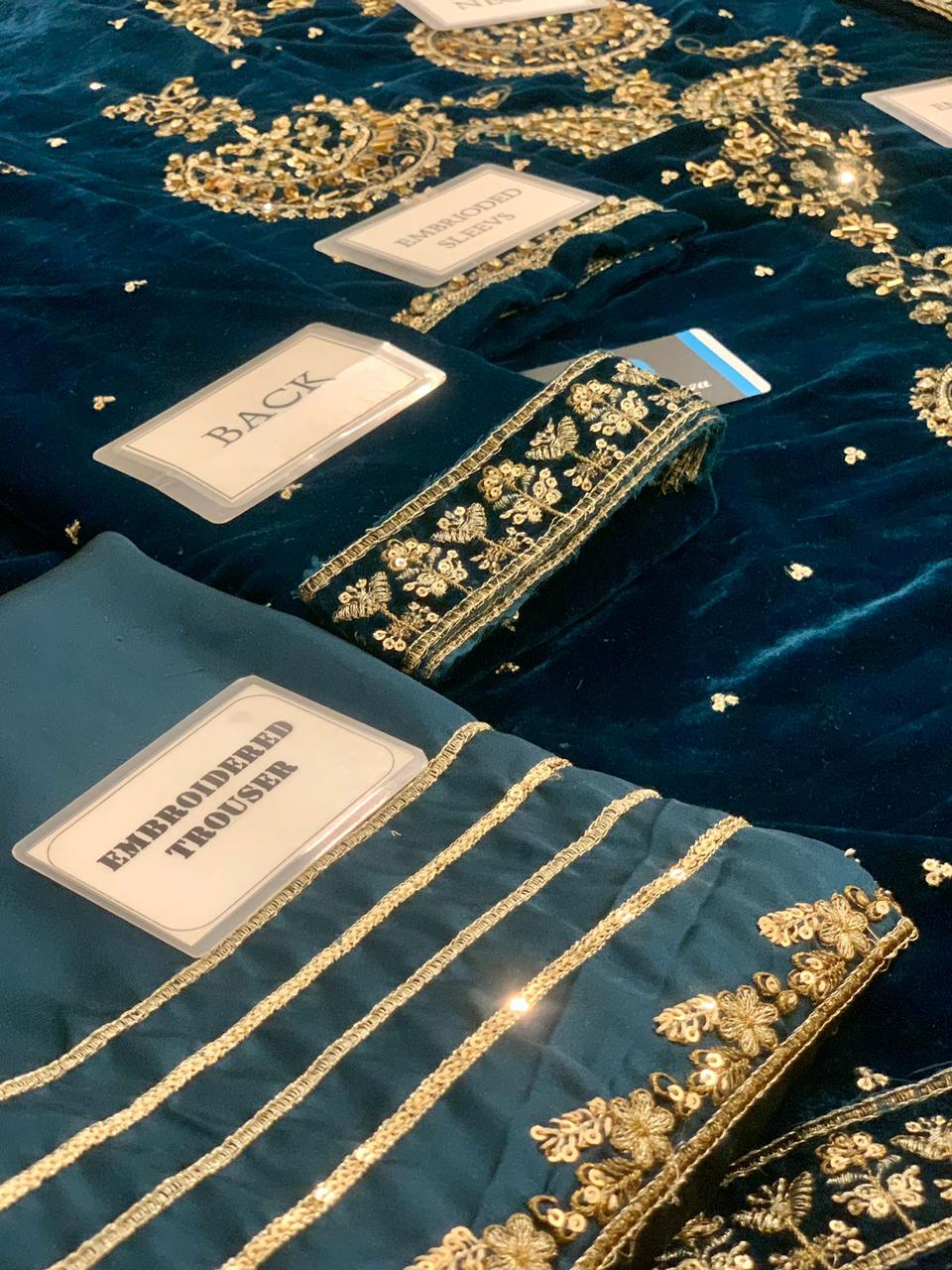 Agha Noor Zinc Blue Velvet Replica - Image 5