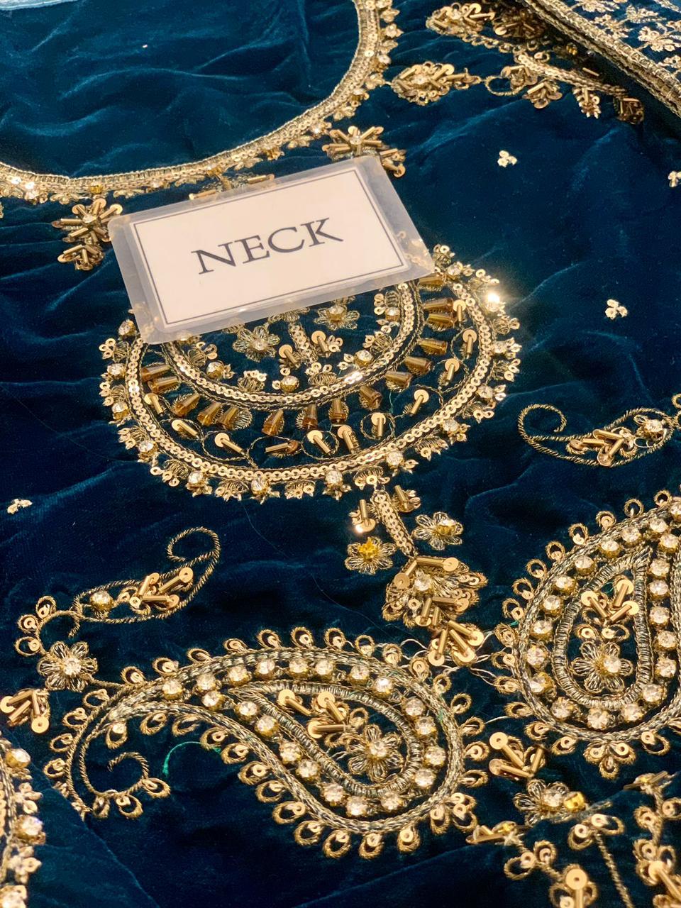 Agha Noor Zinc Blue Velvet Replica - Image 3