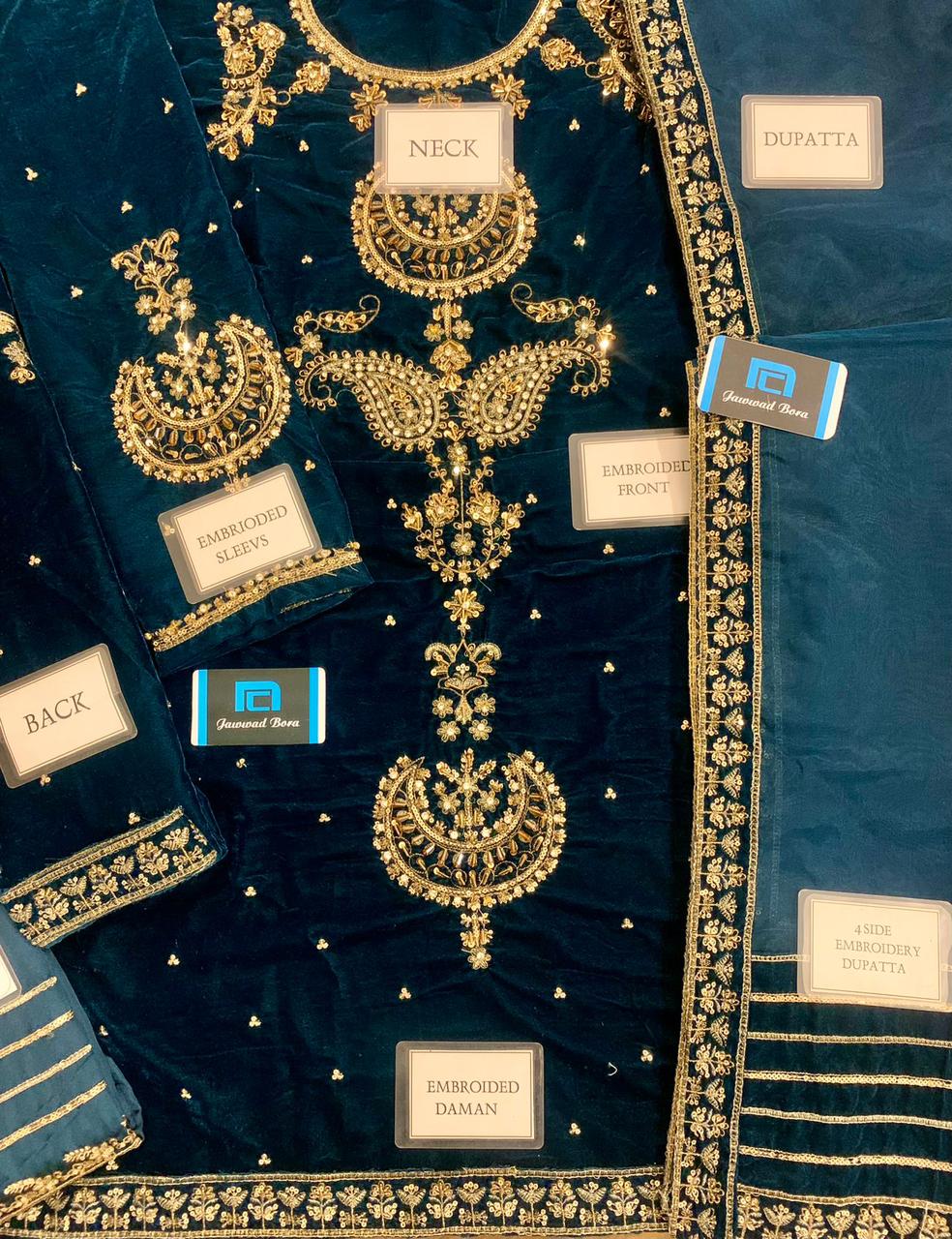 Agha Noor Zinc Blue Velvet Replica - Image 2