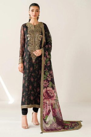 Jazmin Black Floral Silk Replica