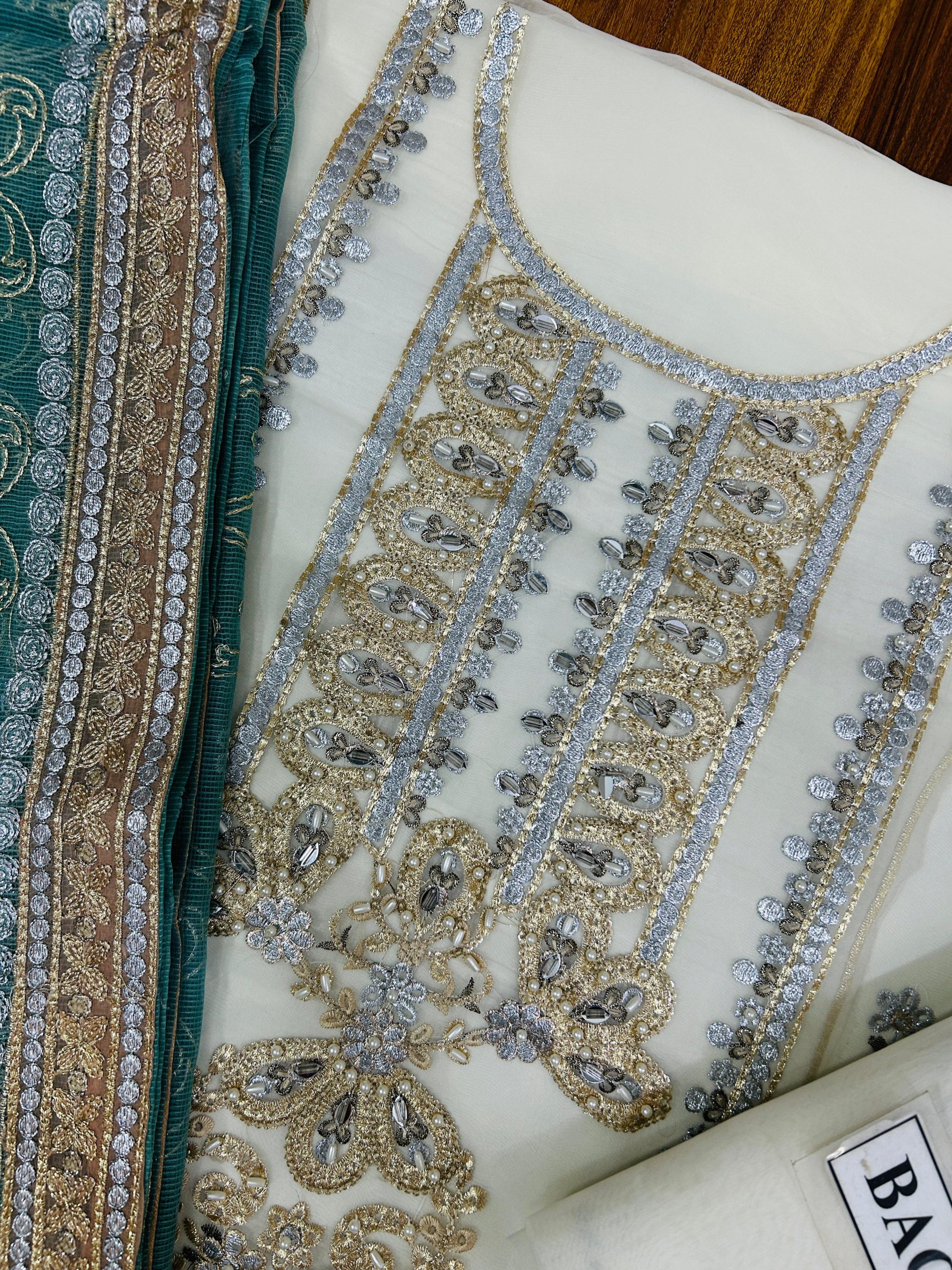 Adan Libas White Organza Formal Wear Replica - Image 3