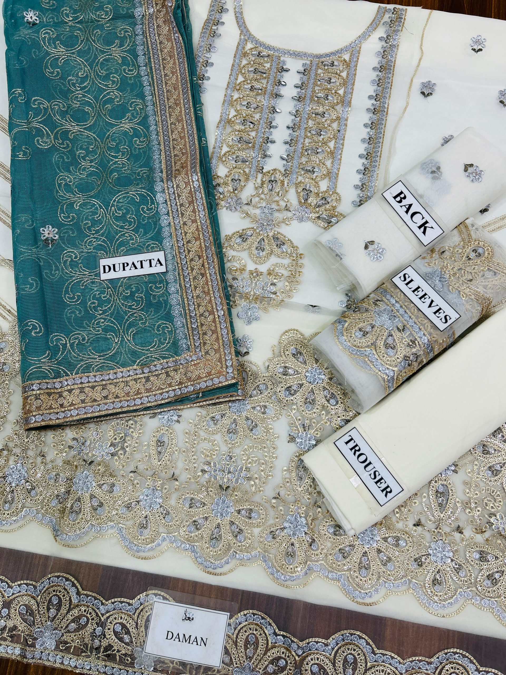 Adan Libas White Organza Formal Wear Replica - Image 2