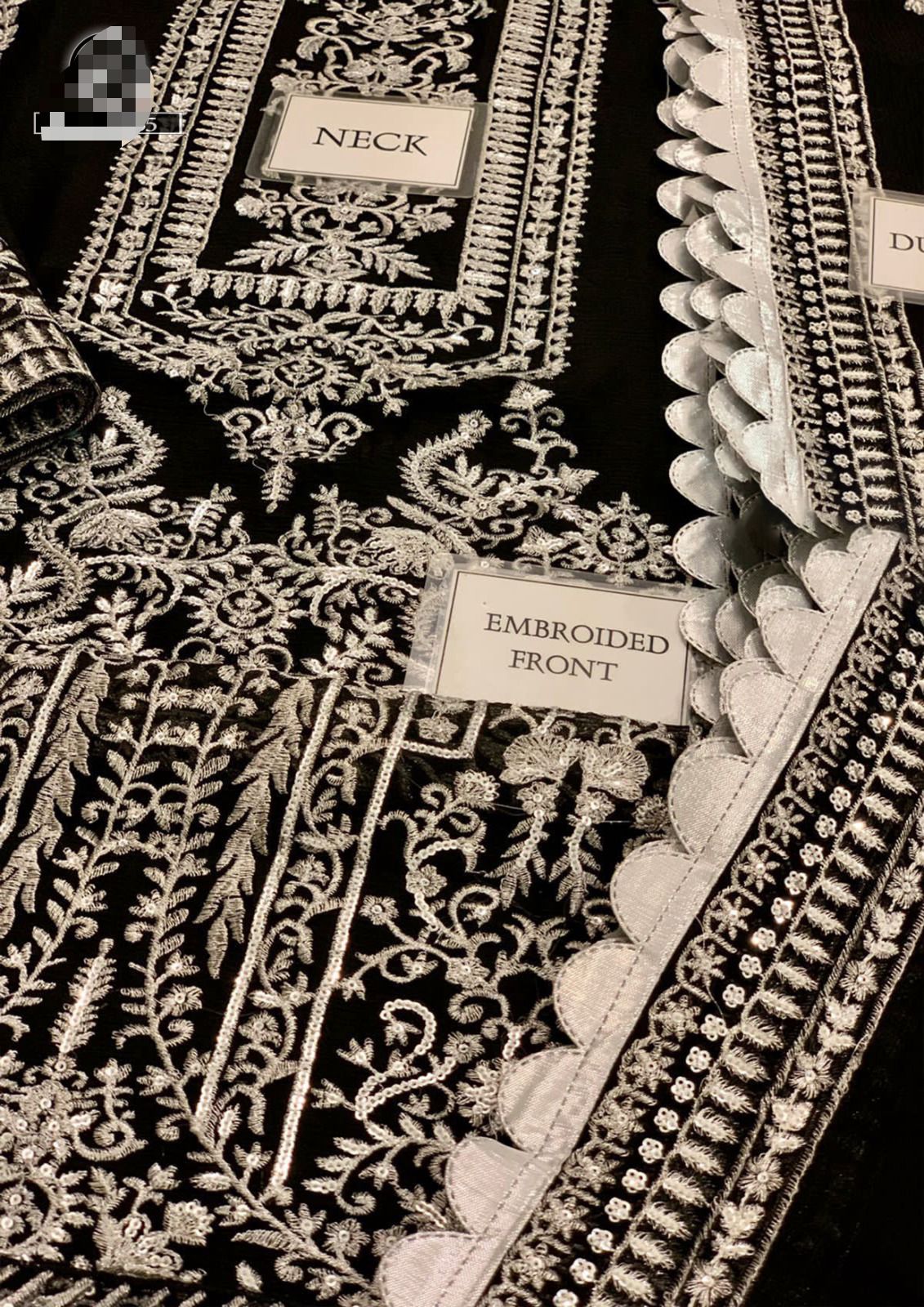 Asim jofa Black Chiffon Formal Wear Replica - Image 6