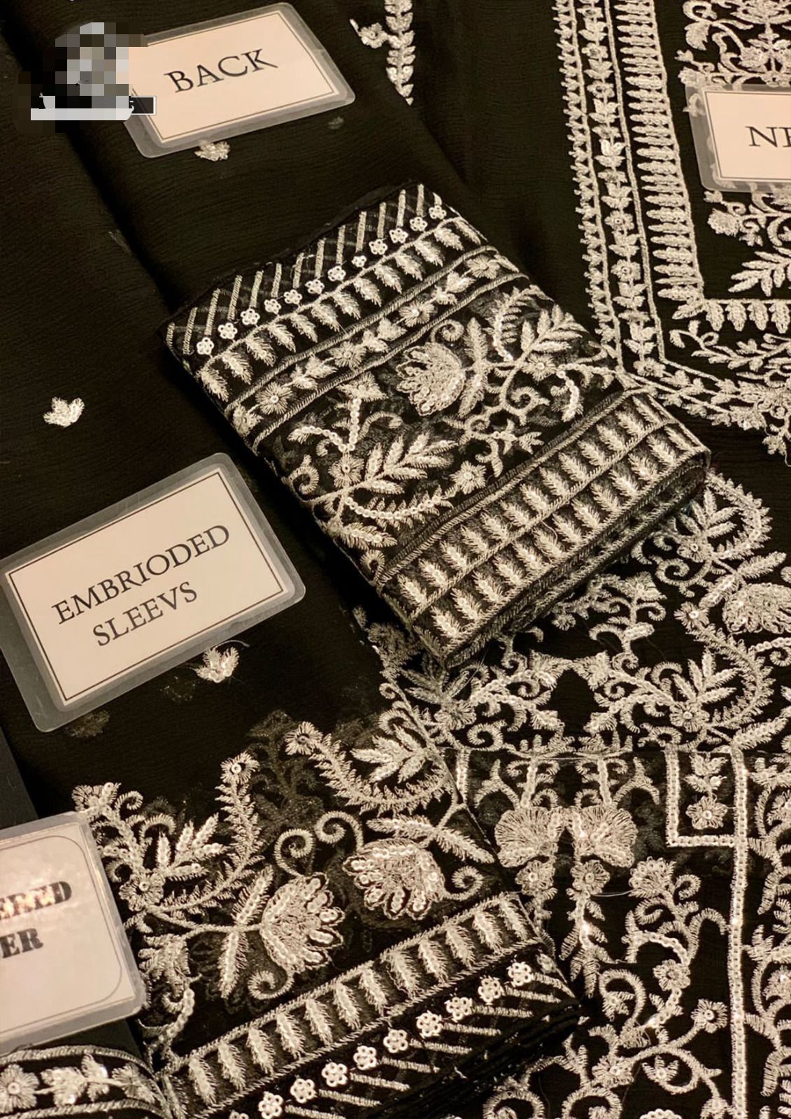 Asim jofa Black Chiffon Formal Wear Replica - Image 5