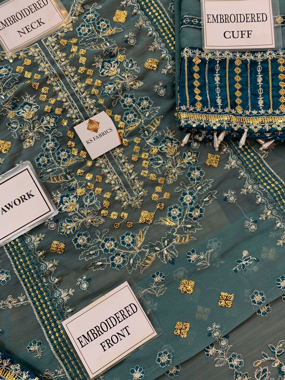 Charizma Sea Green Chiffon Replica - Image 3