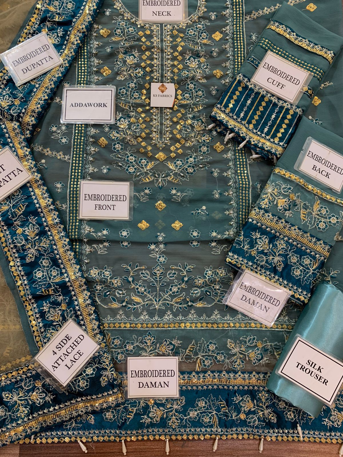 Charizma Sea Green Chiffon Replica - Image 2