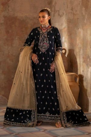 Emaan Adeel Black Velvet Formal Wear Replica