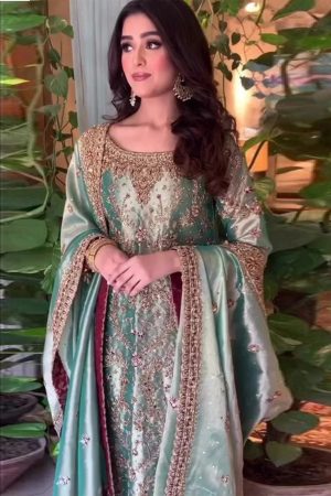 Haris Shakeel Sea Green Shimmer Replica