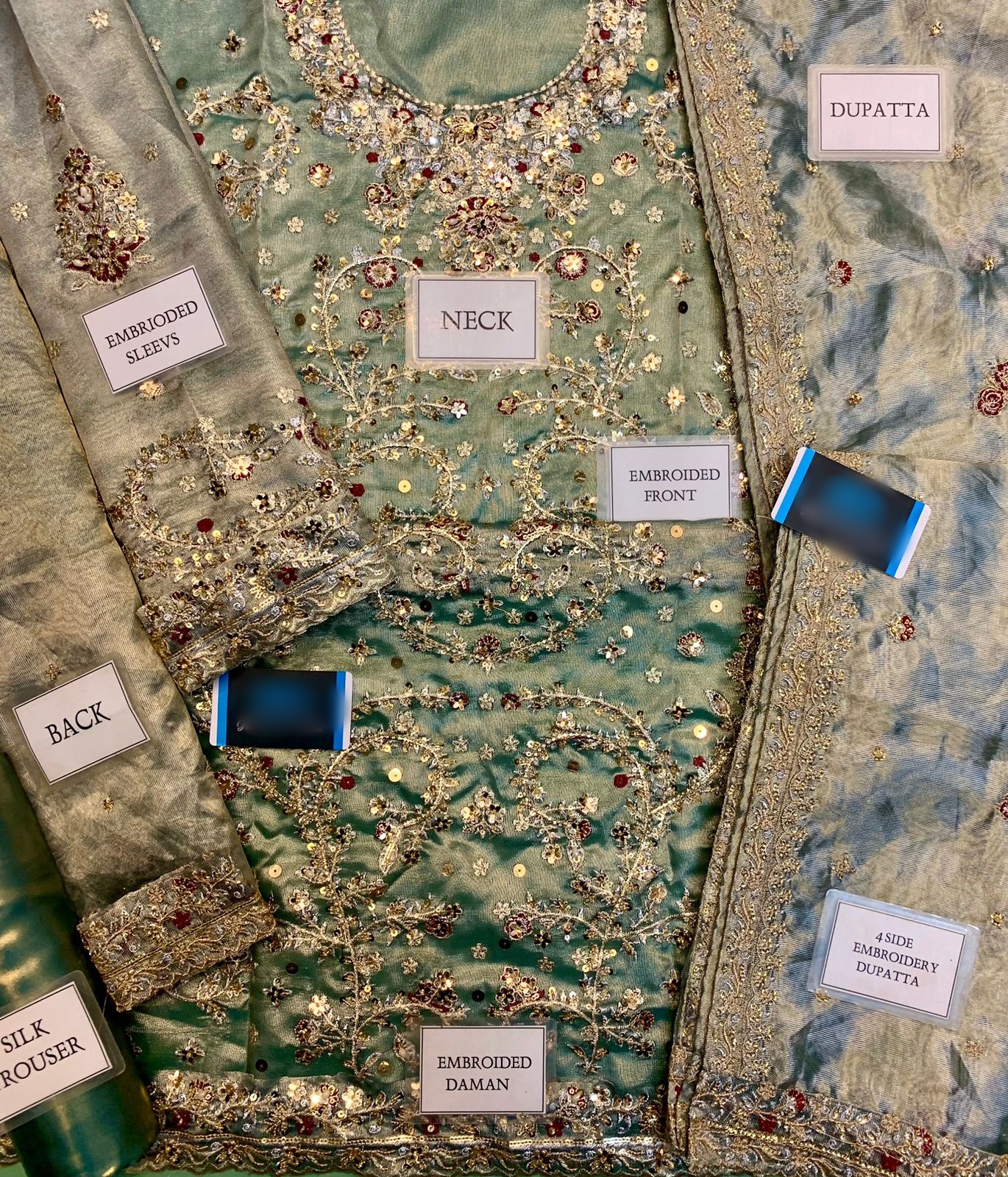 Haris Shakeel Sea Green Shimmer Replica - Image 2