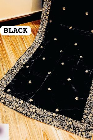 Designer Embroidered Velvet Shawl