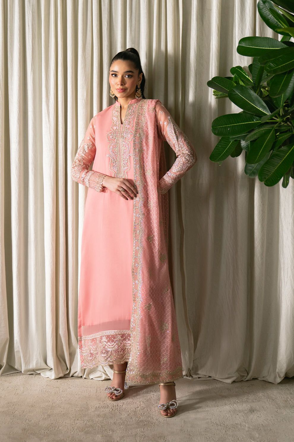 Neeshay Tea Pink Chiffon Replica