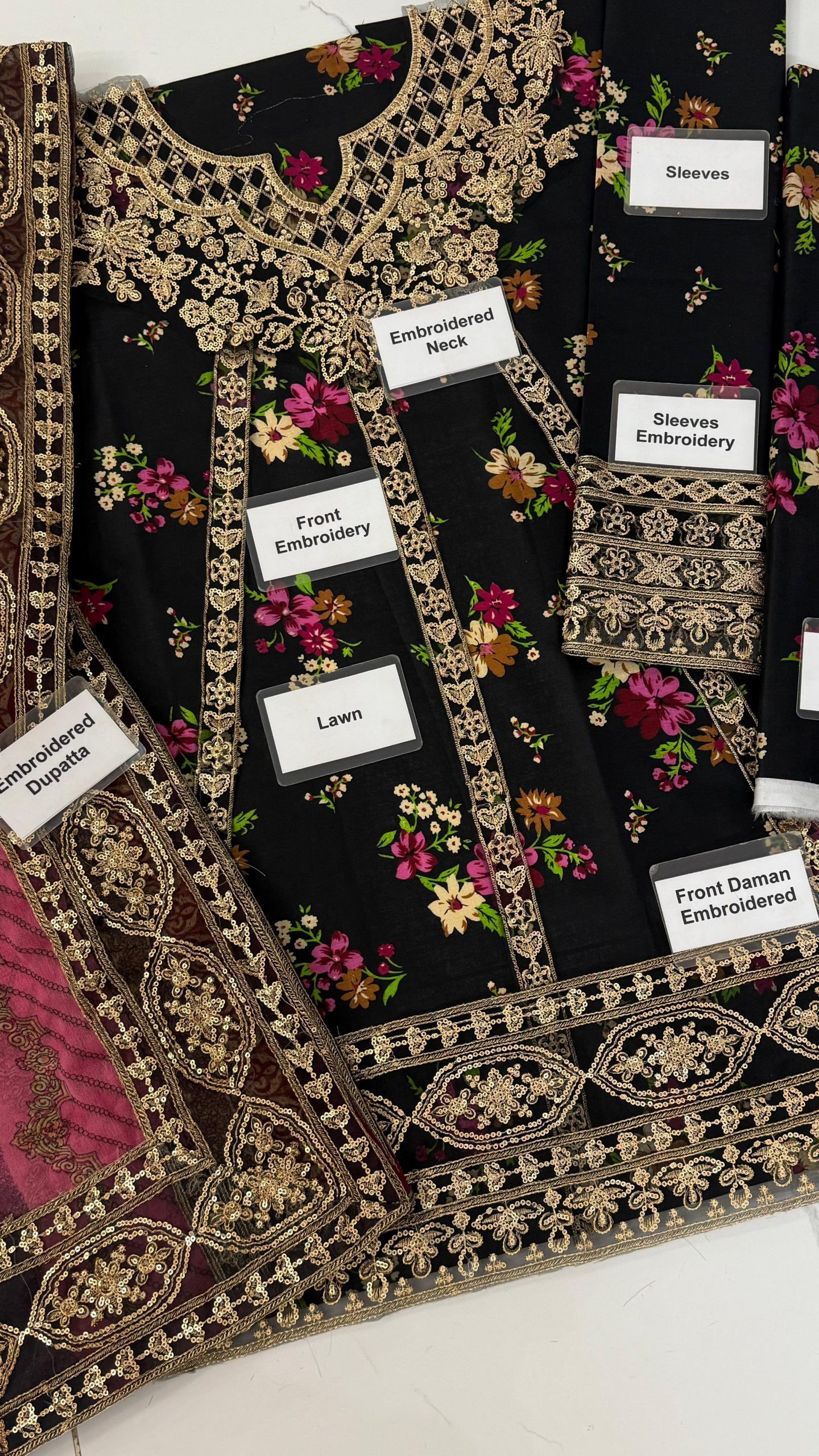 Farasha Fuchsia Night Lawn Replica - Image 3