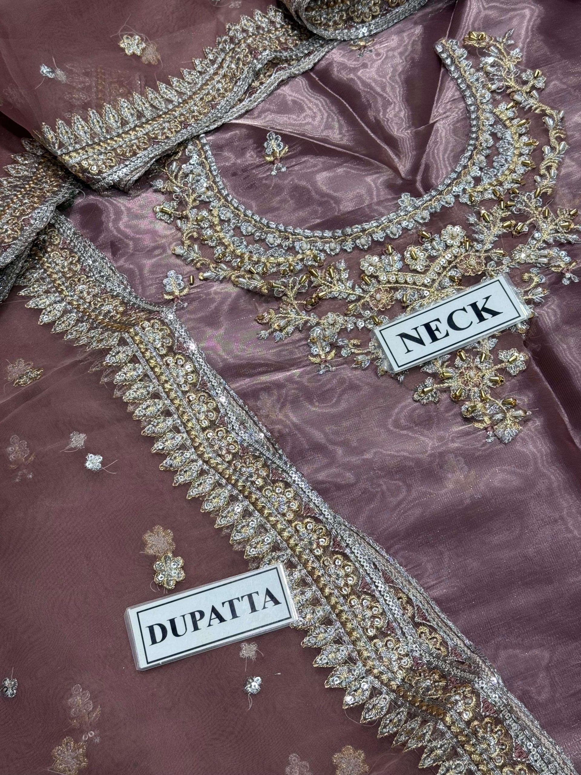 Faiza Saqlain Sheesha Silk Wedding Wear Replica - Image 4