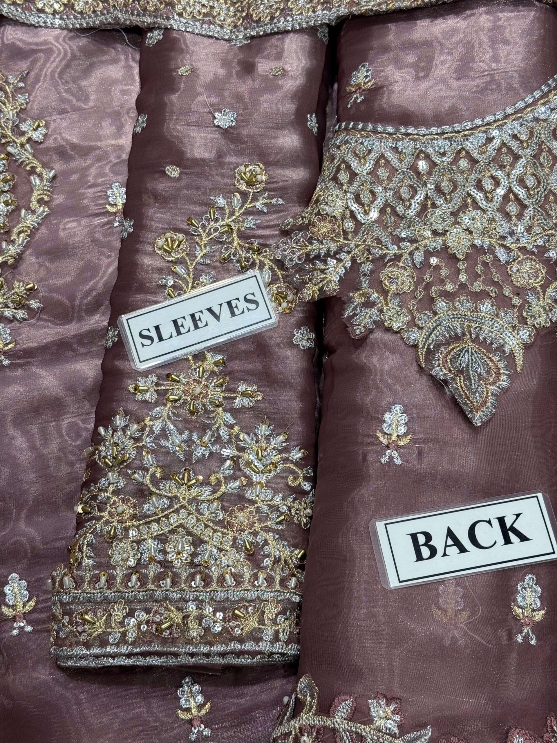 Faiza Saqlain Sheesha Silk Wedding Wear Replica - Image 3