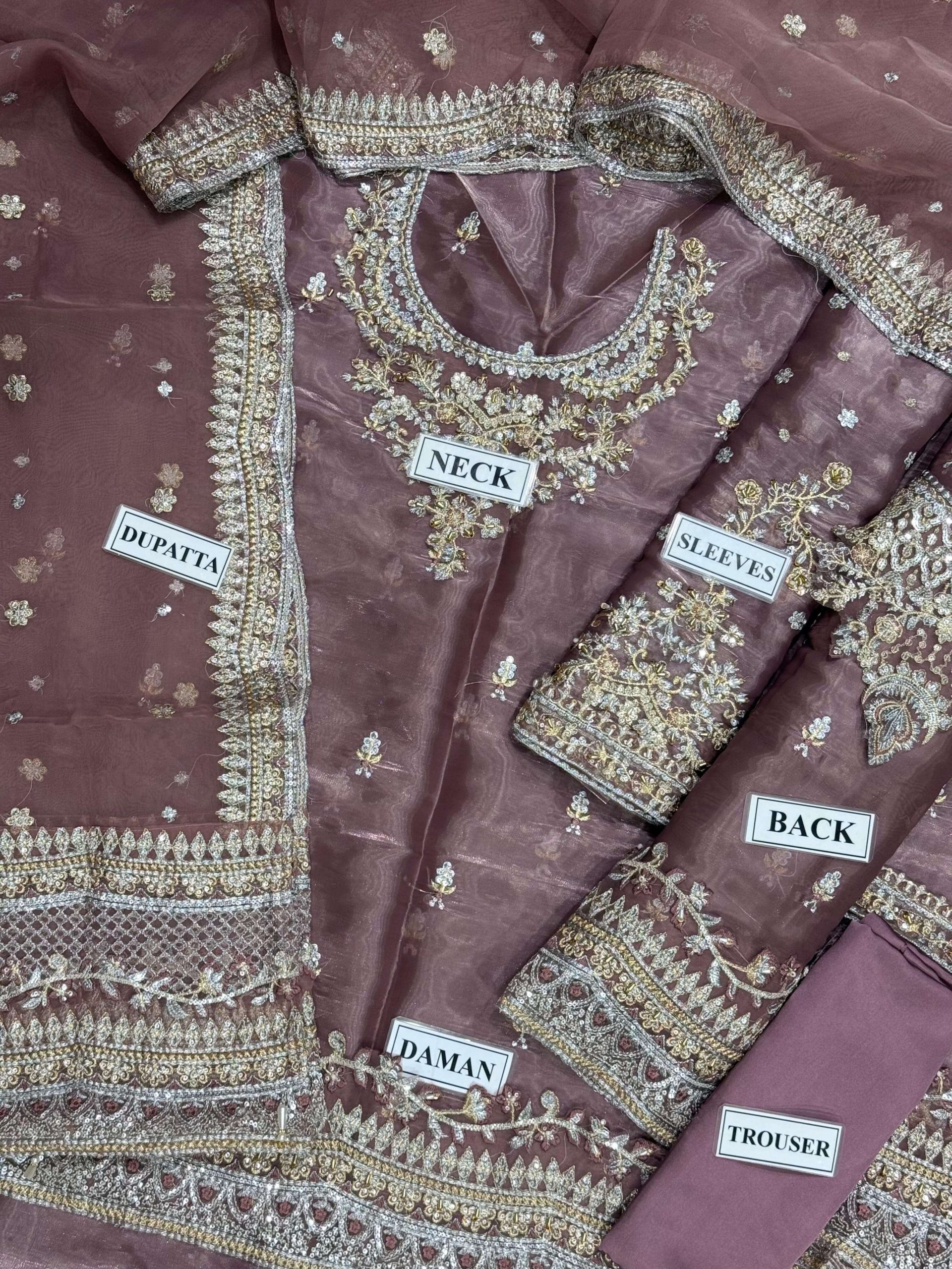 Faiza Saqlain Sheesha Silk Wedding Wear Replica - Image 2