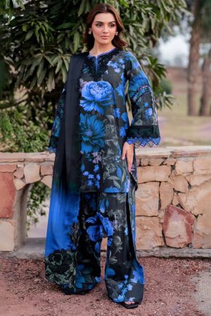 Iznik Black Floral Lawn Replica