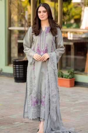 Mushq Grey Cotton Lawn Replica