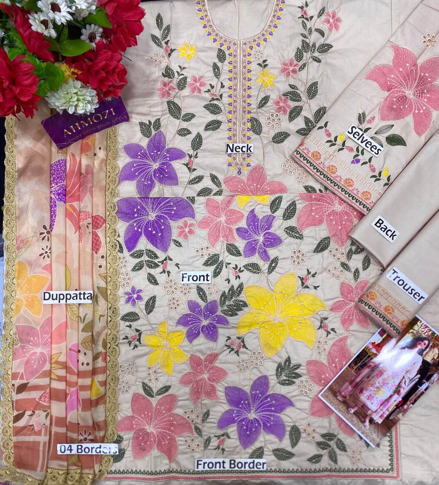 Aneela's Floral Lawn Forma Wear Replica - Image 2