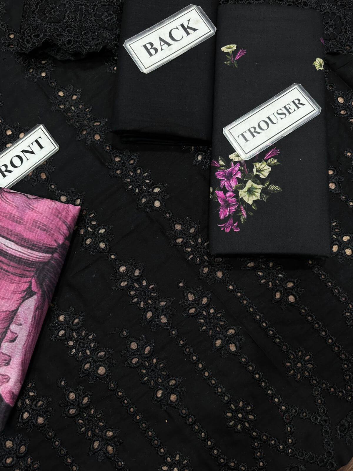 Iznik Black Chikankari Lawn Replica - Image 3