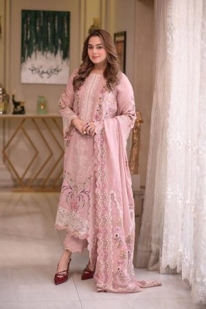 Aneela's Pink Cotton Formal Wear Replica