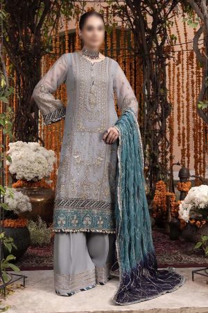 Adan Libas Grey Chiffon Replica