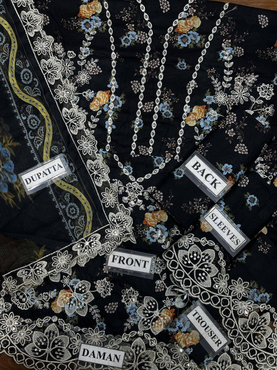 Afrozeh Black Floral Lawn Replica - Image 2