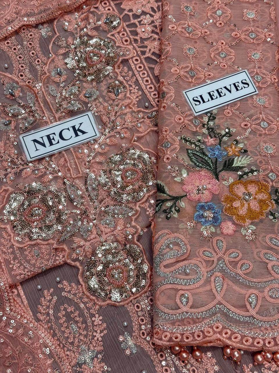 Maria b Tea Pink Chiffon Replica - Image 4