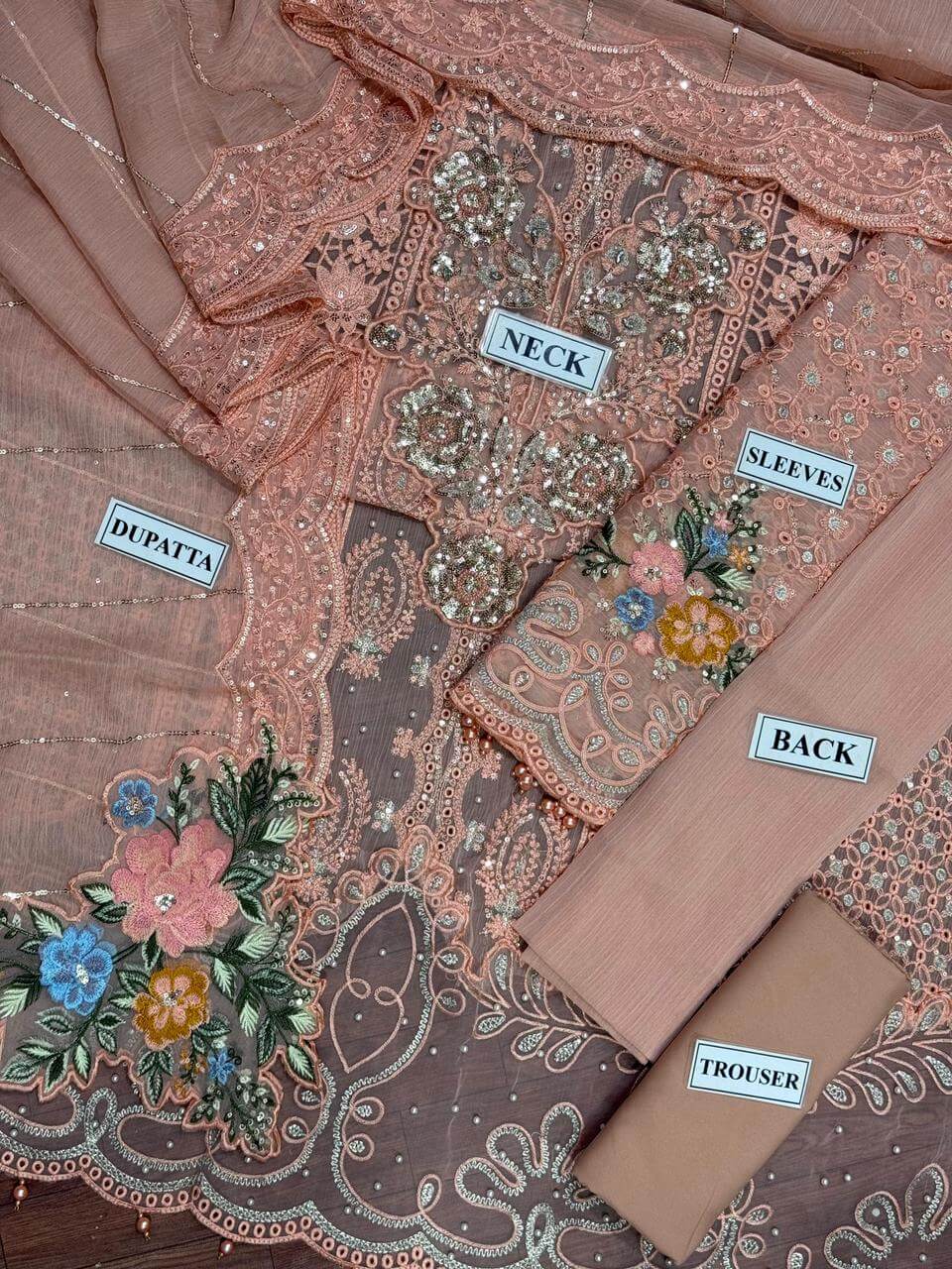 Maria b Tea Pink Chiffon Replica - Image 2