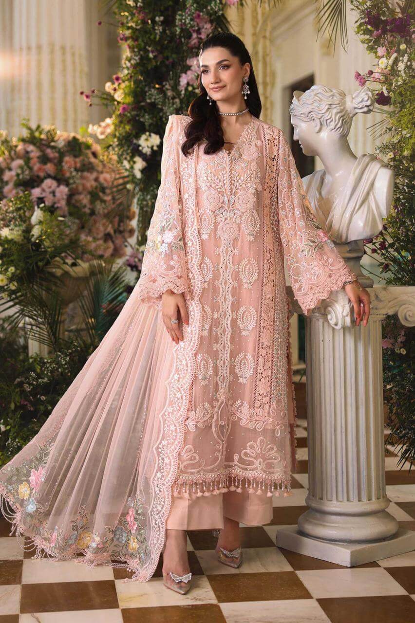Maria b Tea Pink Chiffon Replica