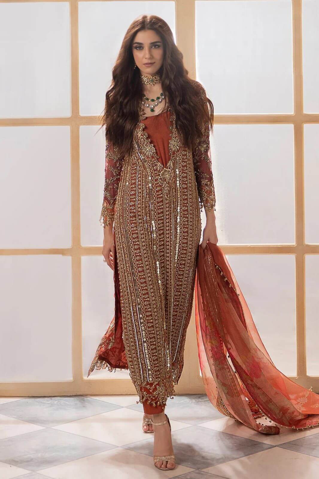 Charizma Chiffon Party Wear Replica