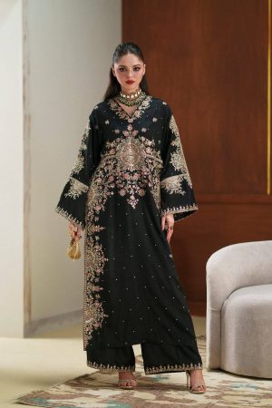 Ethnic Black Silk Kaftan Replica