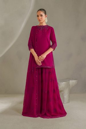 Iznik Deep Pink Chiffon Replica